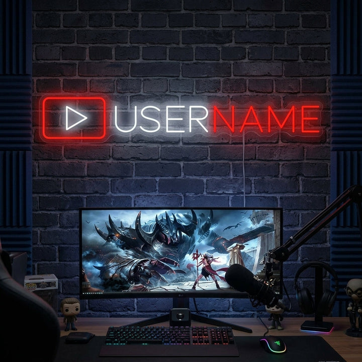 "Logo Youtuber personalizzato" Insegna al neon
