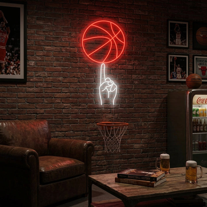 "Mano Swing basket" Insegna al neon