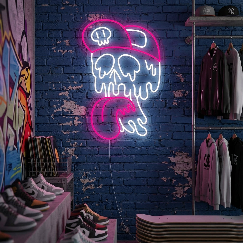 "Teschio Che Si Scioglie" Insegna al neon