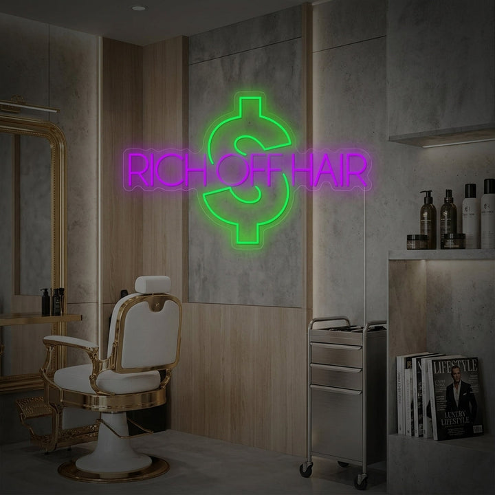 "Rich Off Hair" Insegna al neon