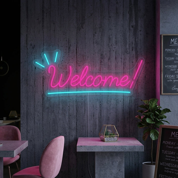 "Welcome" Insegna al neon