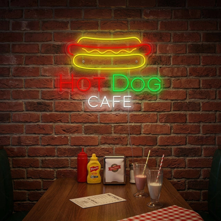 "Hotdog Cafe" Insegna al neon
