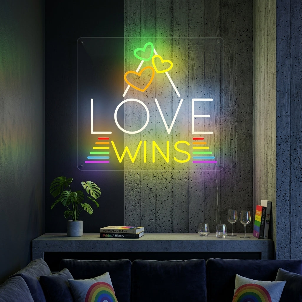 "LGBT Love Wins" Insegna al neon