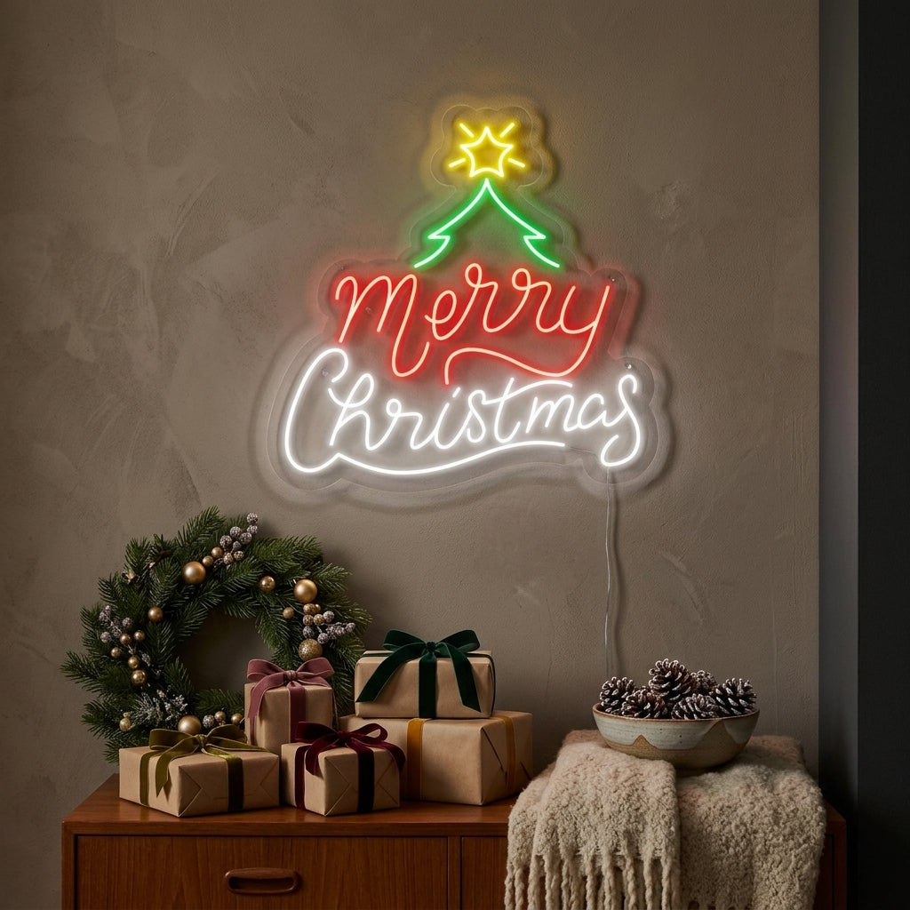 "Merry Christmas" Insegna al neon