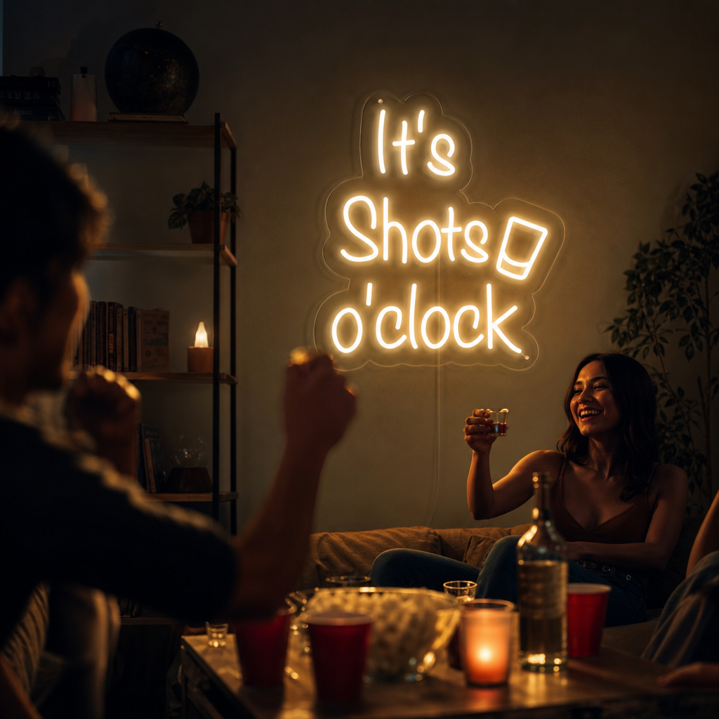 "its Shots oClock" Insegna al neon