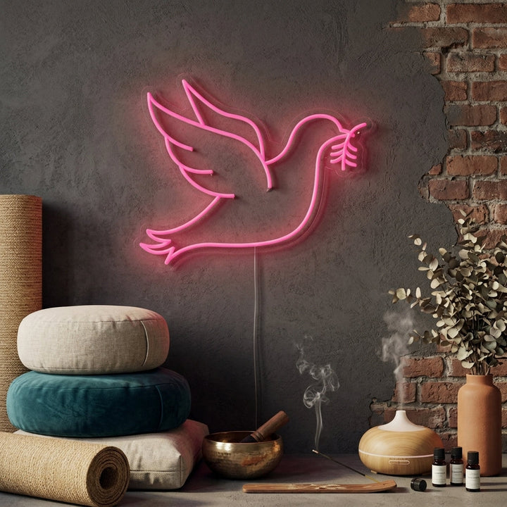 "Piccione Colomba Della Pace" Insegna al neon