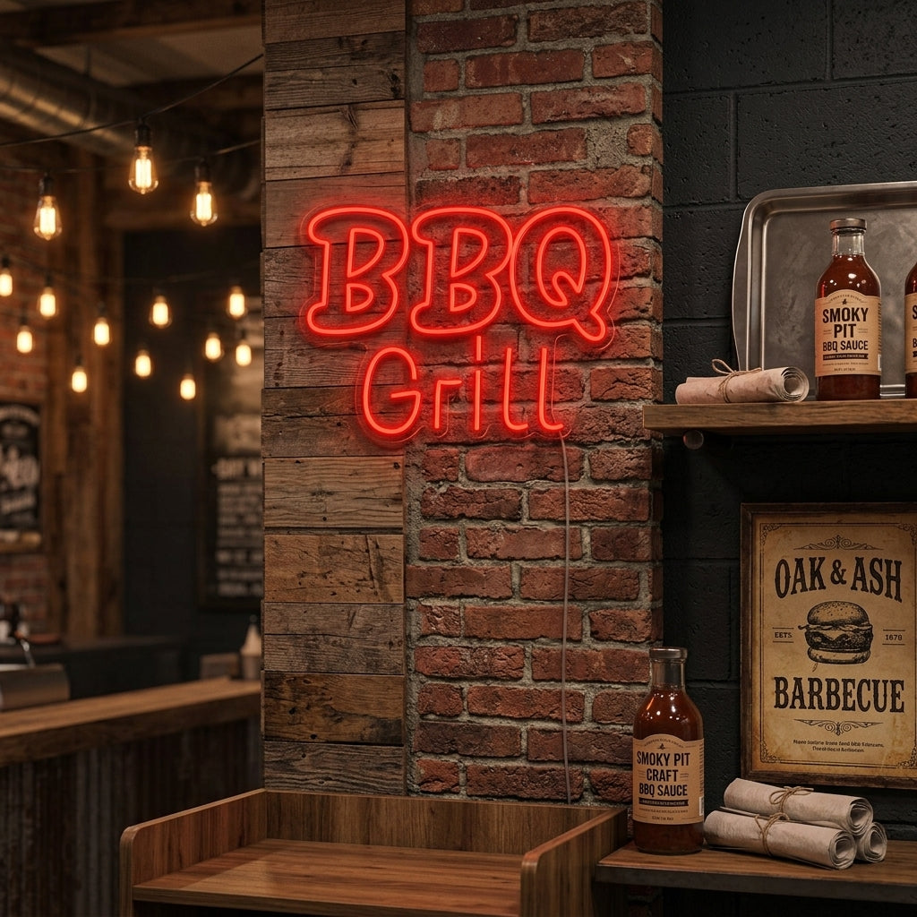 "BBQ Grill" Insegna al neon