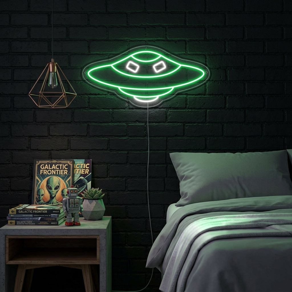 "Astronave UFO" Insegna al neon