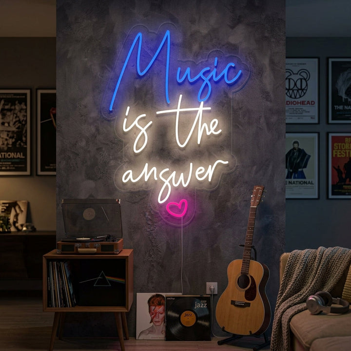 "Music is The Answer" Insegna al neon