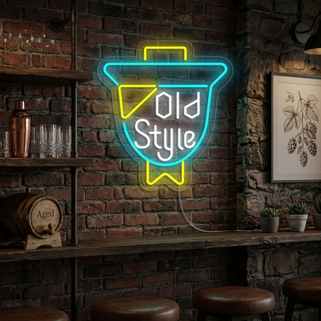 "Bar Old Style Vintage" Insegna al neon