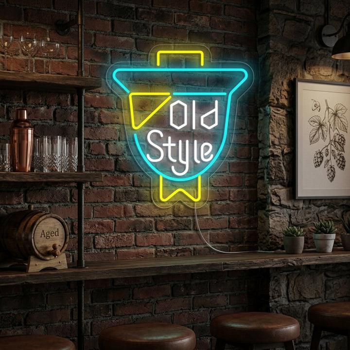 "Bar Old Style Vintage" Insegna al neon