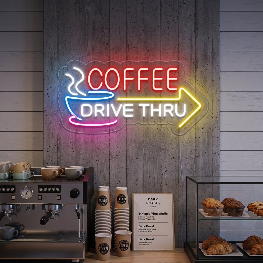 "Coffee Drive Thru" Insegna al neon