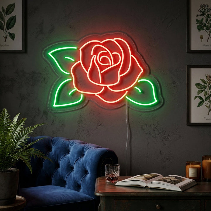 "Rose, Fioraio, Regali Floreali" Insegna al neon