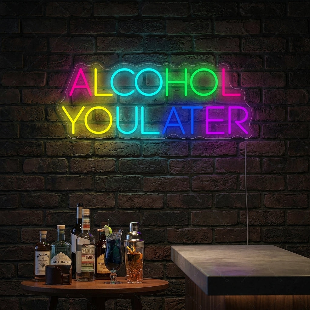 "Alcohol You Later" Insegna al neon