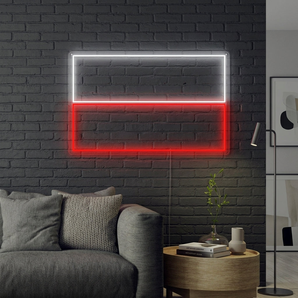 "Bandiera Della Polonia" Insegna al neon