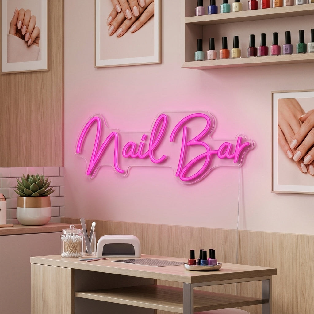 "Nail Bar" Insegna al neon
