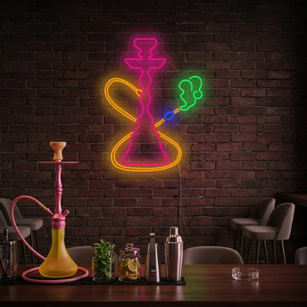 "Bar Vibes Di Narghilè" Insegna al neon