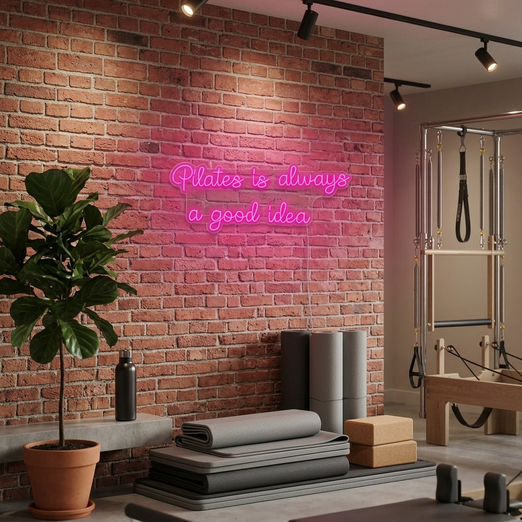 "Pilates is Always a Good Idea" Insegna al neon