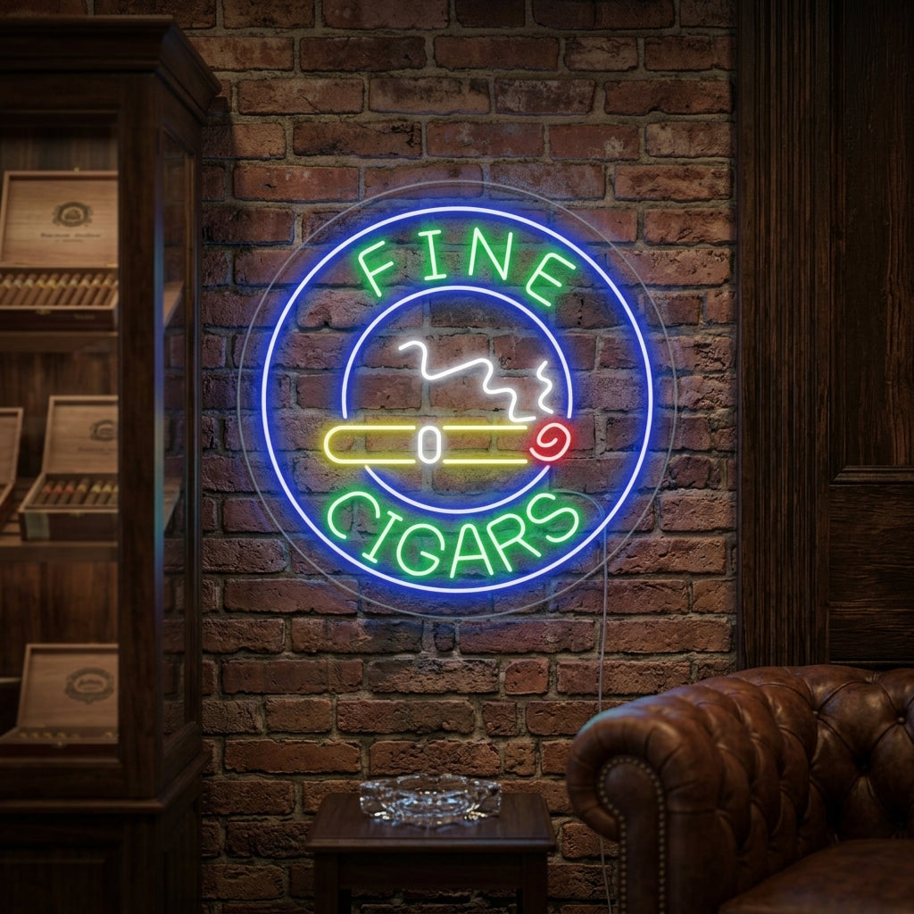 "Fine Cigars" Insegna al neon
