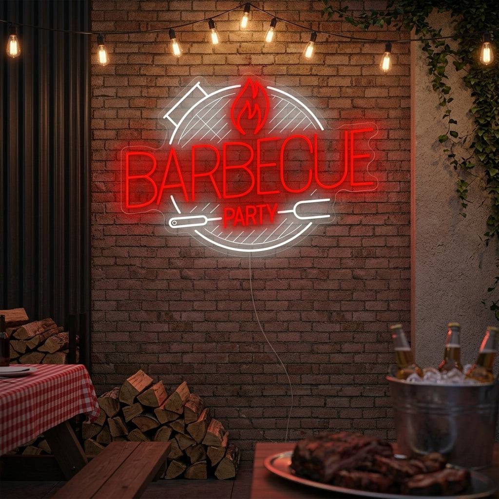 "Festa del Barbecue" Insegna al neon
