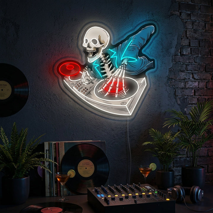 "Dj scheletro" Insegna al neon