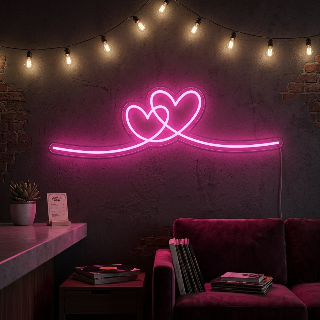 "Cuore Doppio" Insegna al neon