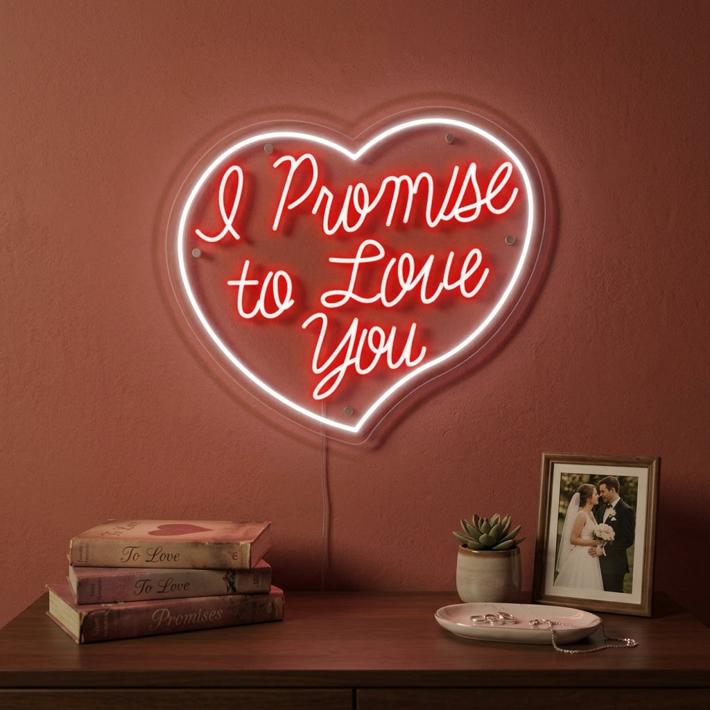 "I Promise To Love You" Insegna al neon