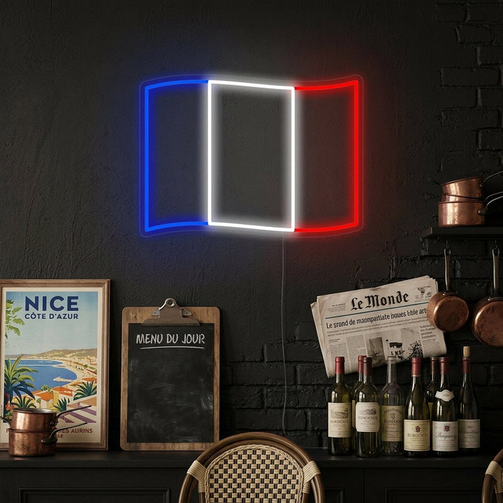 "Bandiera Della Francia" Insegna al neon