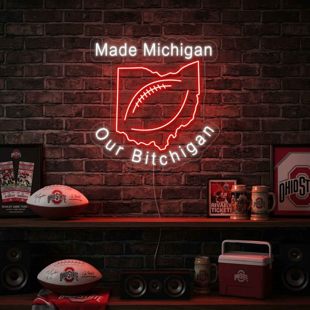 "Make Michigan Our Bichigan, Calcio" Insegna al neon