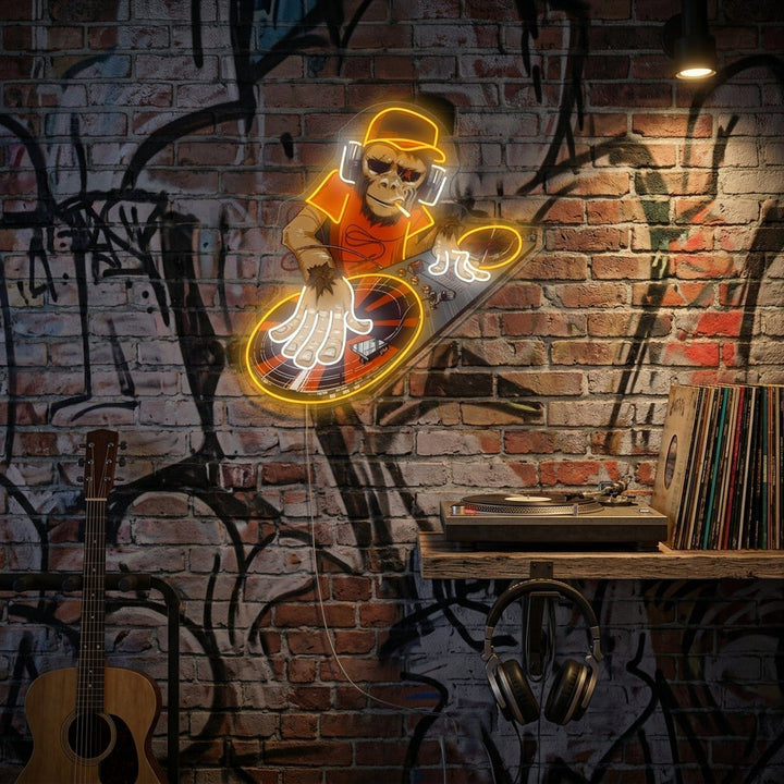 "Dj Scimmia" Insegna al neon