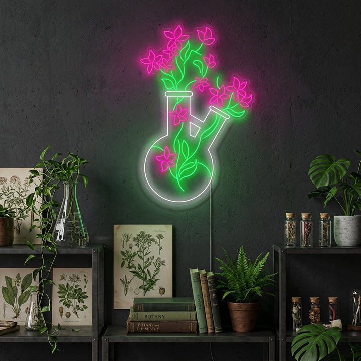 "Vaso a tubo chimico" Insegna al neon