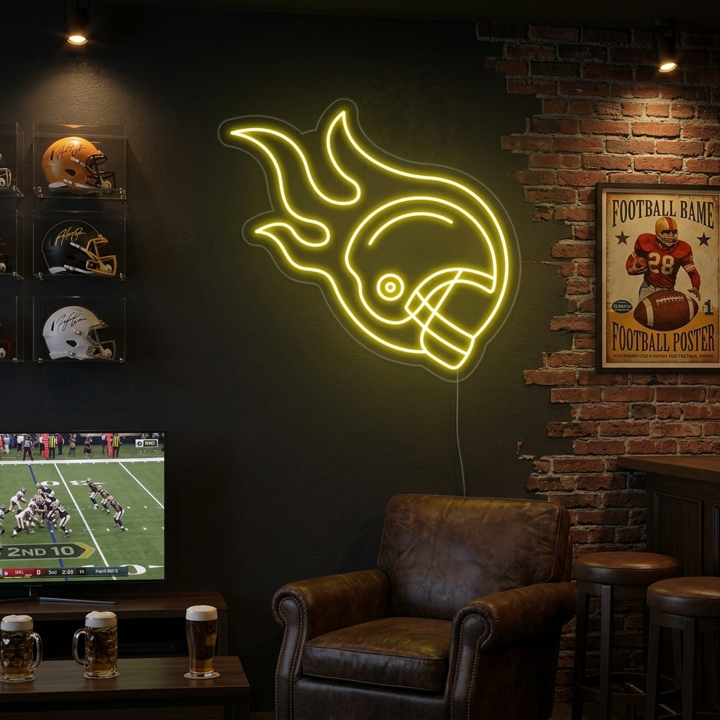 "Casco Da Rugby" Insegna al neon