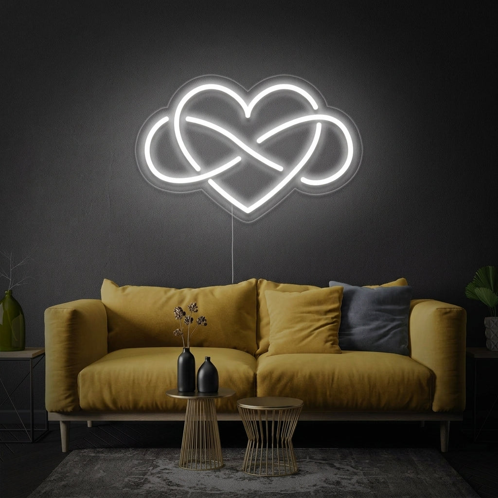 "Infinito, Cuore" Insegna al neon
