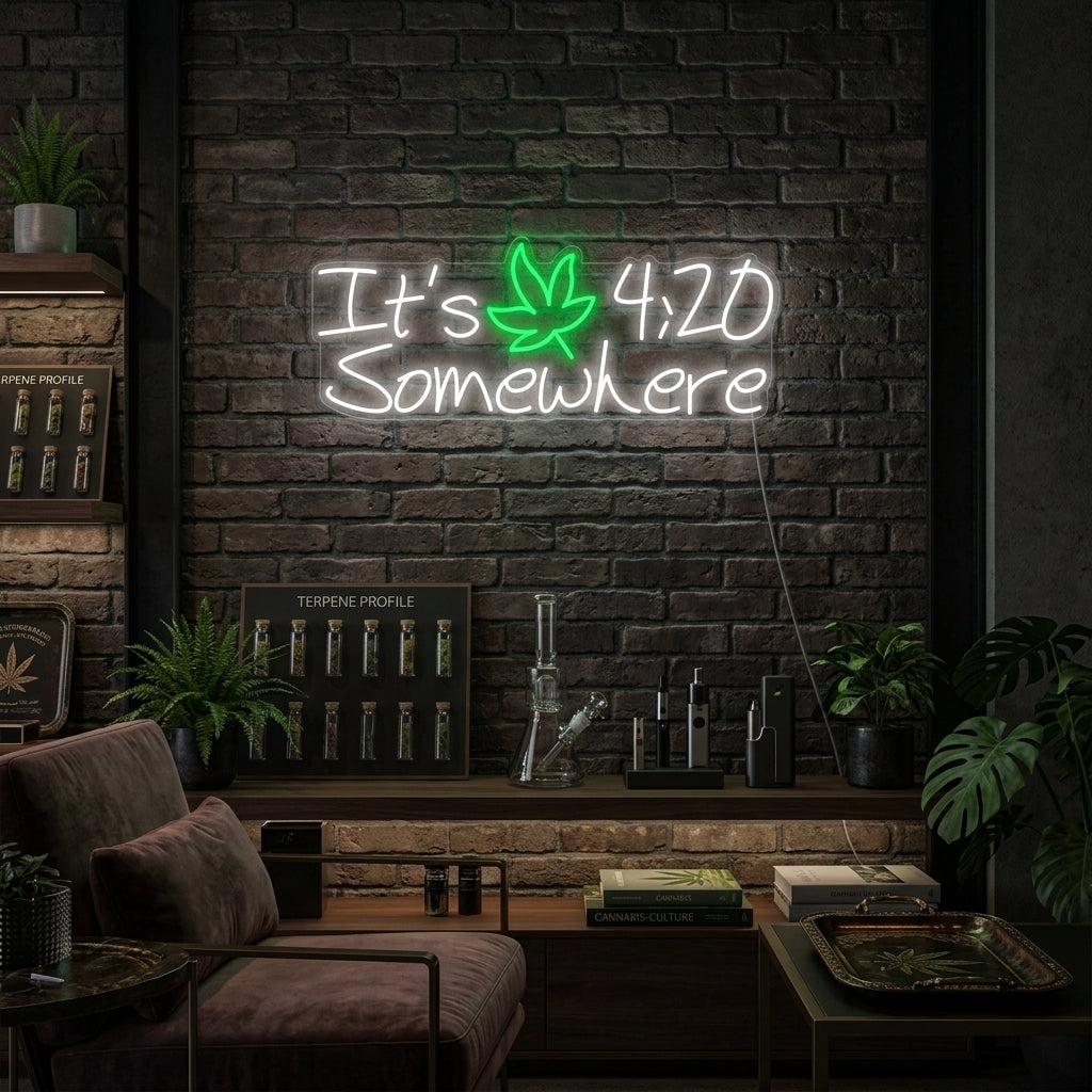 "Its 420 Somewhere Marijuana Cannabis" Insegna al neon