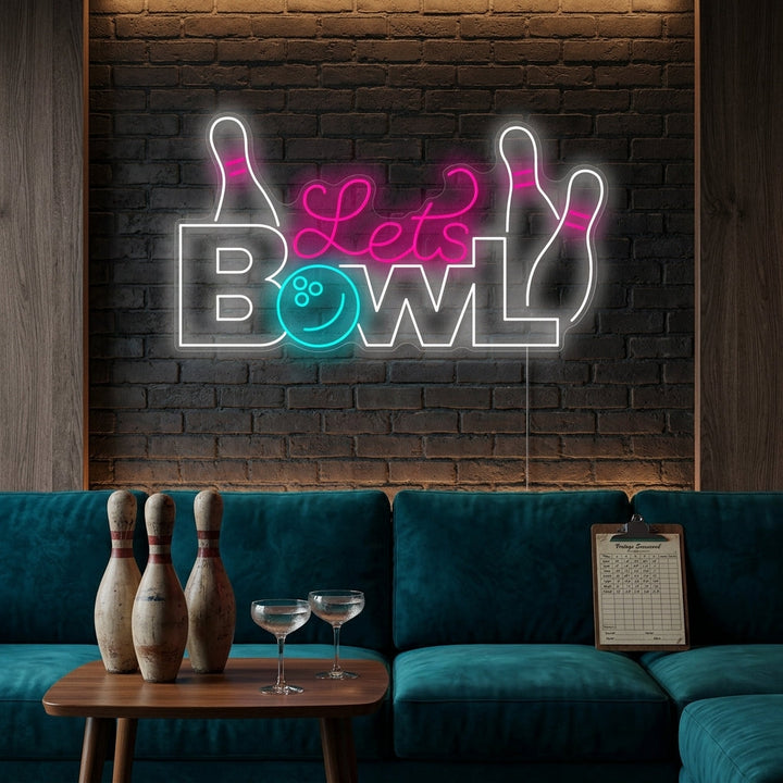 "Lets Bowl" Insegna al neon