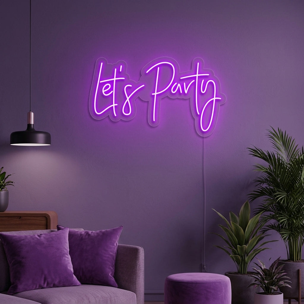 "Lets Party" Insegna al neon