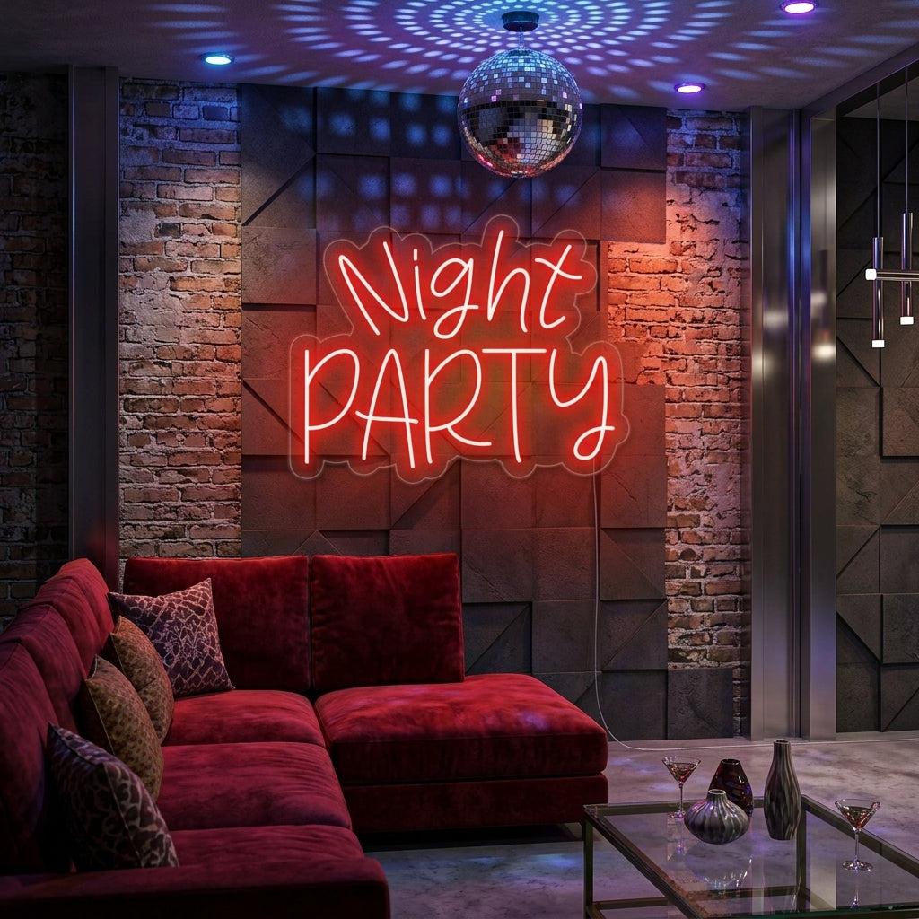 "Night Party" Insegna al neon