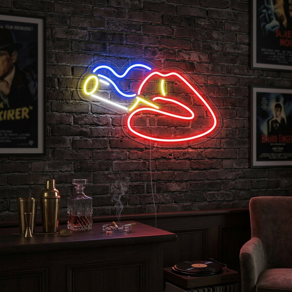 "Labbra Che Fumano" Insegna al neon