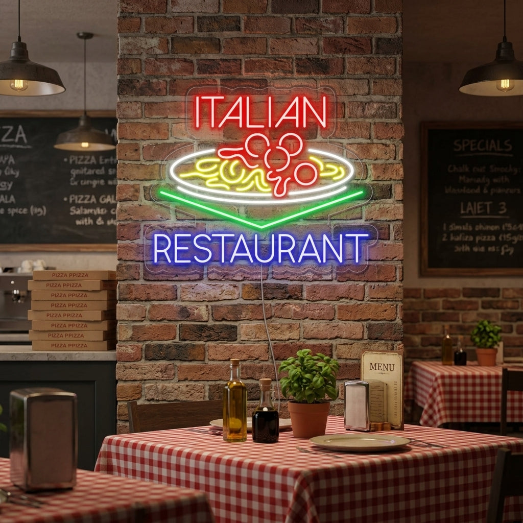 "ITALIAN RESTAURANT" Insegna al neon