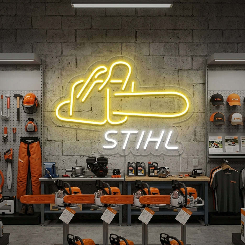 "Stihl, motosega" Insegna al neon