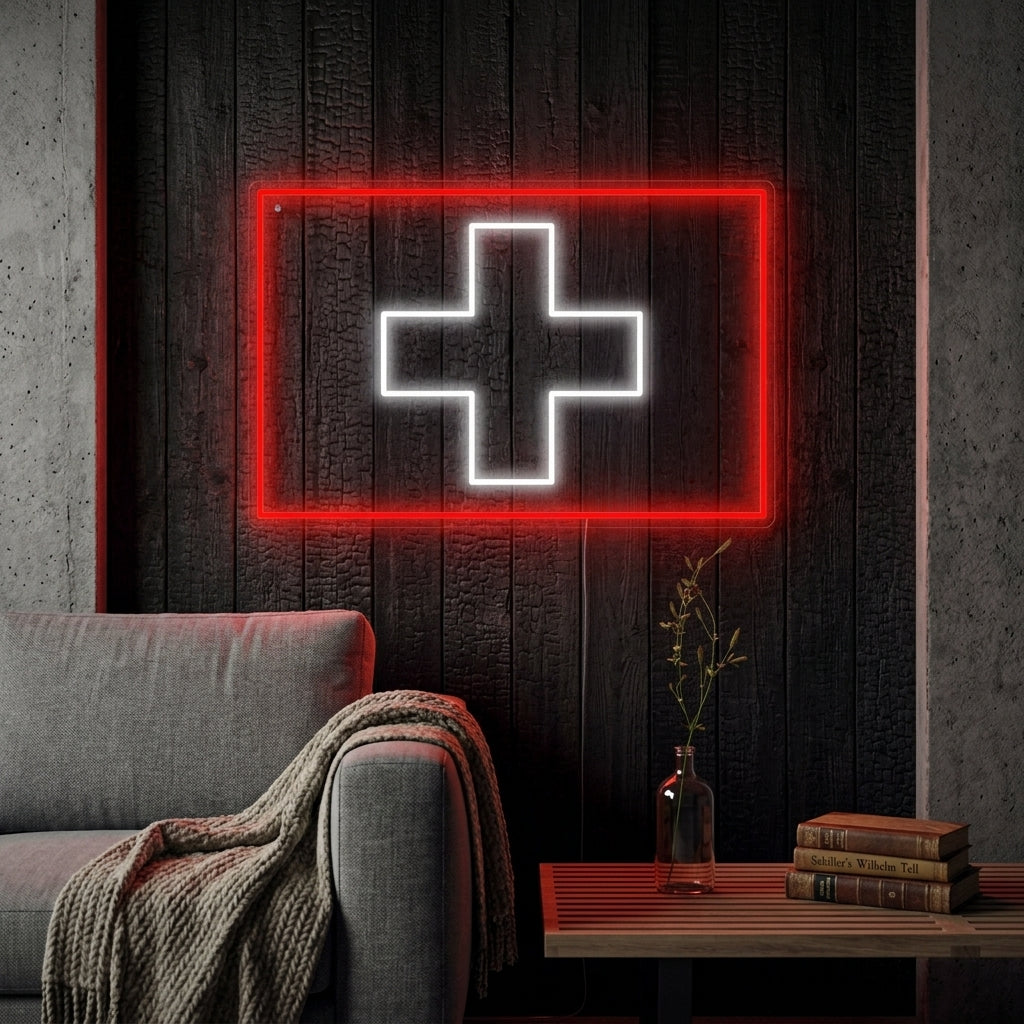 "Bandiera Della Svizzera" Insegna al neon