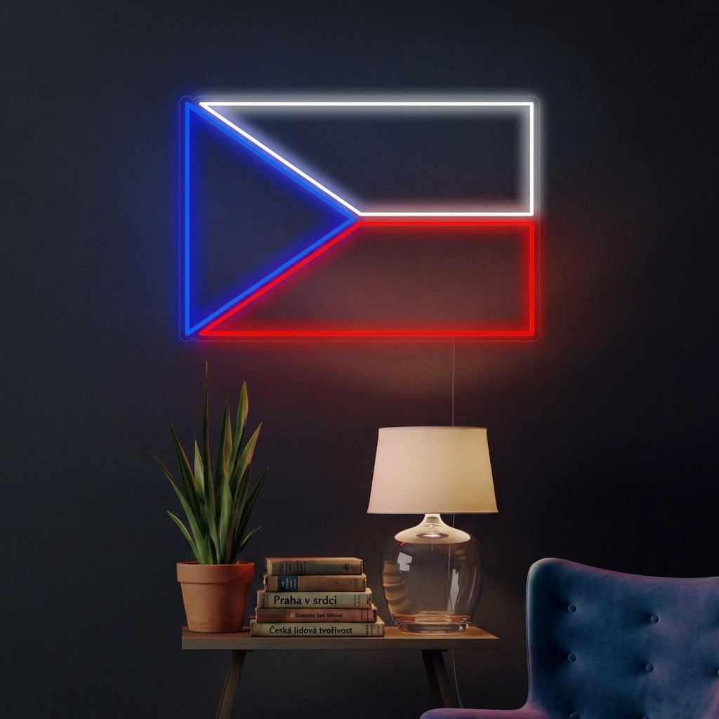 "Bandiera Della Repubblica Ceca" Insegna al neon