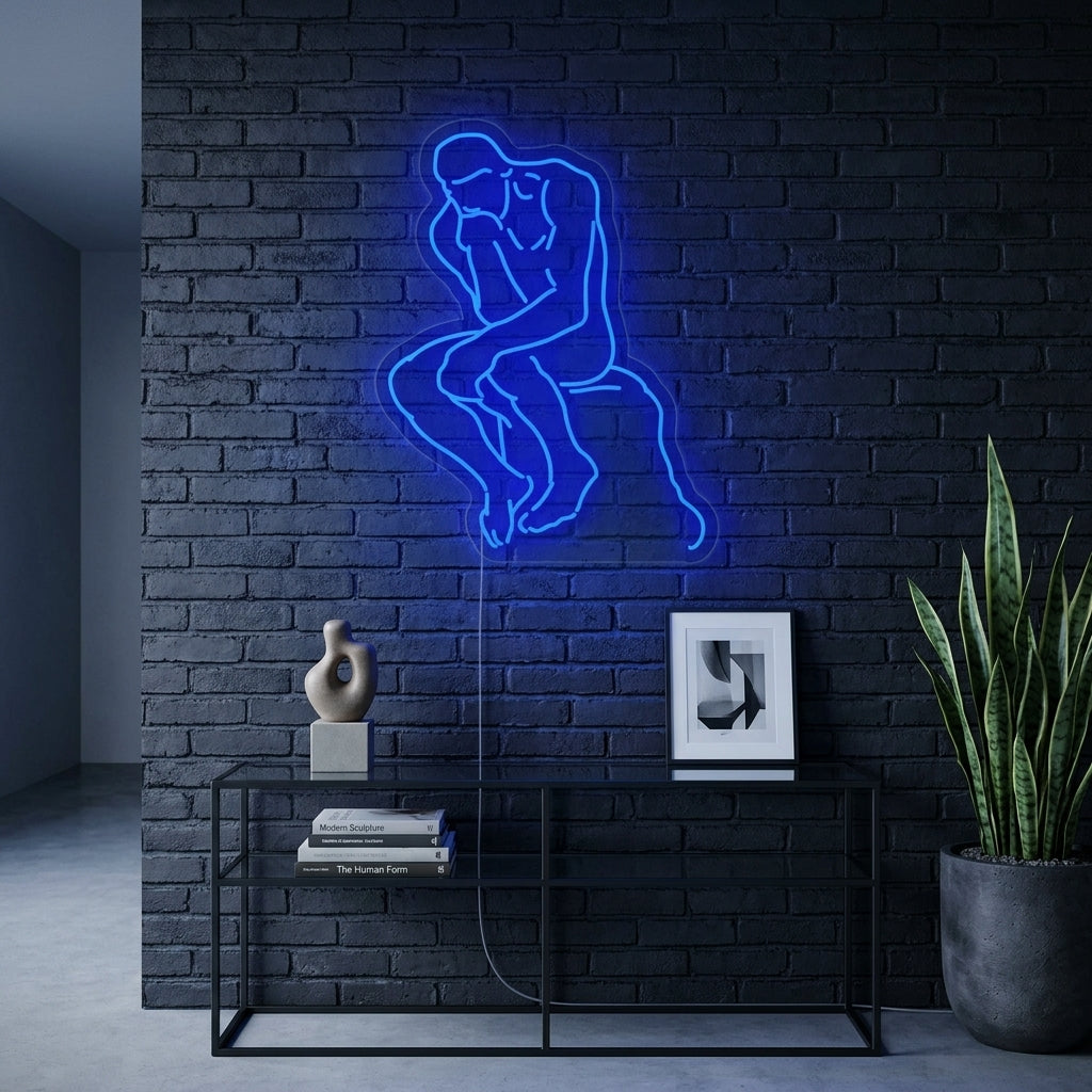"Il Pensatore Auguste Rodin" Insegna al neon