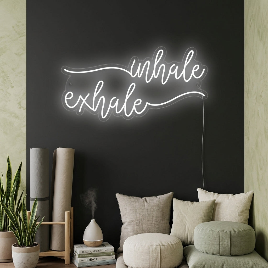 "Inhale Exhale" Insegna al neon
