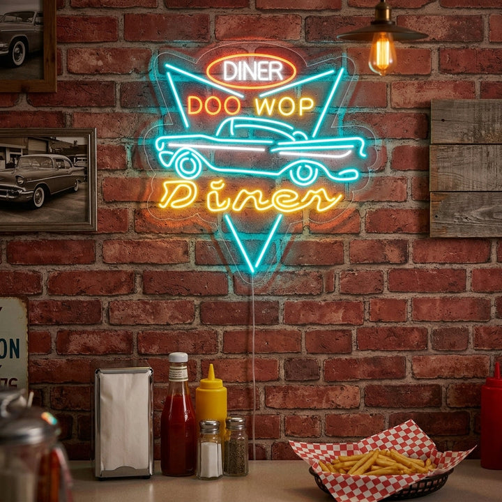 "Car Diner Drive Through" Insegna al neon