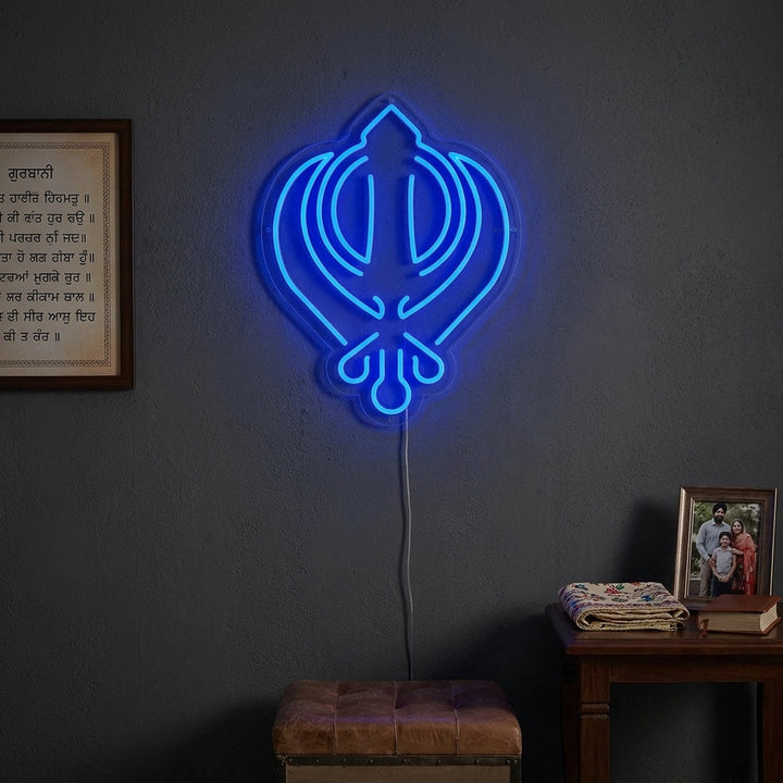 "Simbolo Khanda Del Sikhismo" Insegna al neon