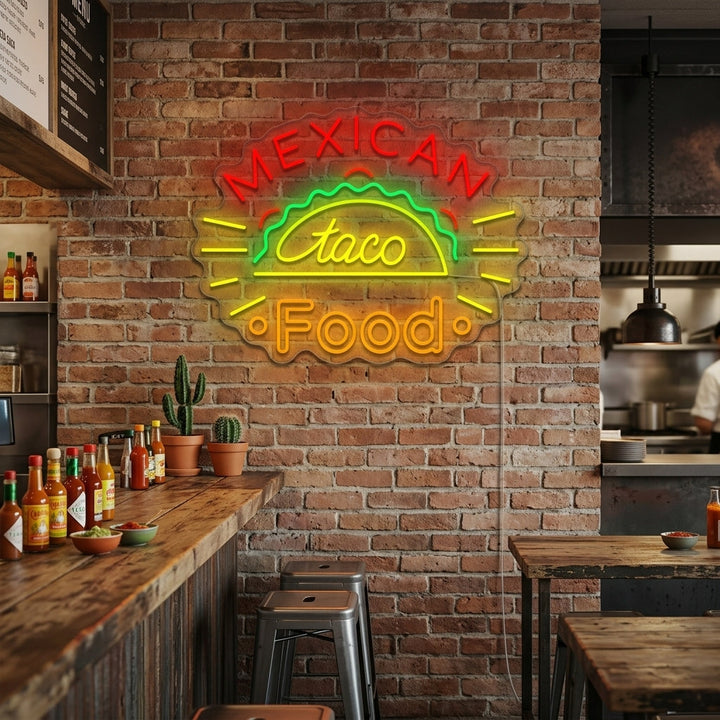 "Taco Mexican Food" Insegna al neon