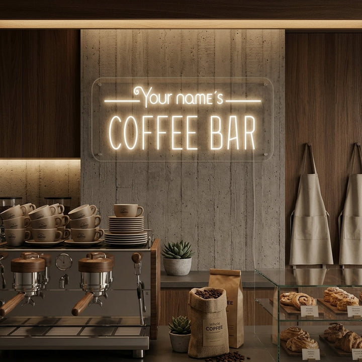 "Your Name's Coffee Bar" Insegna al neon