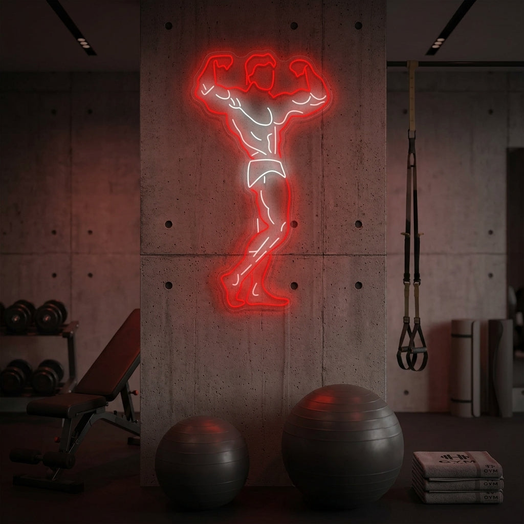 "Eroe della palestra" Insegna al neon