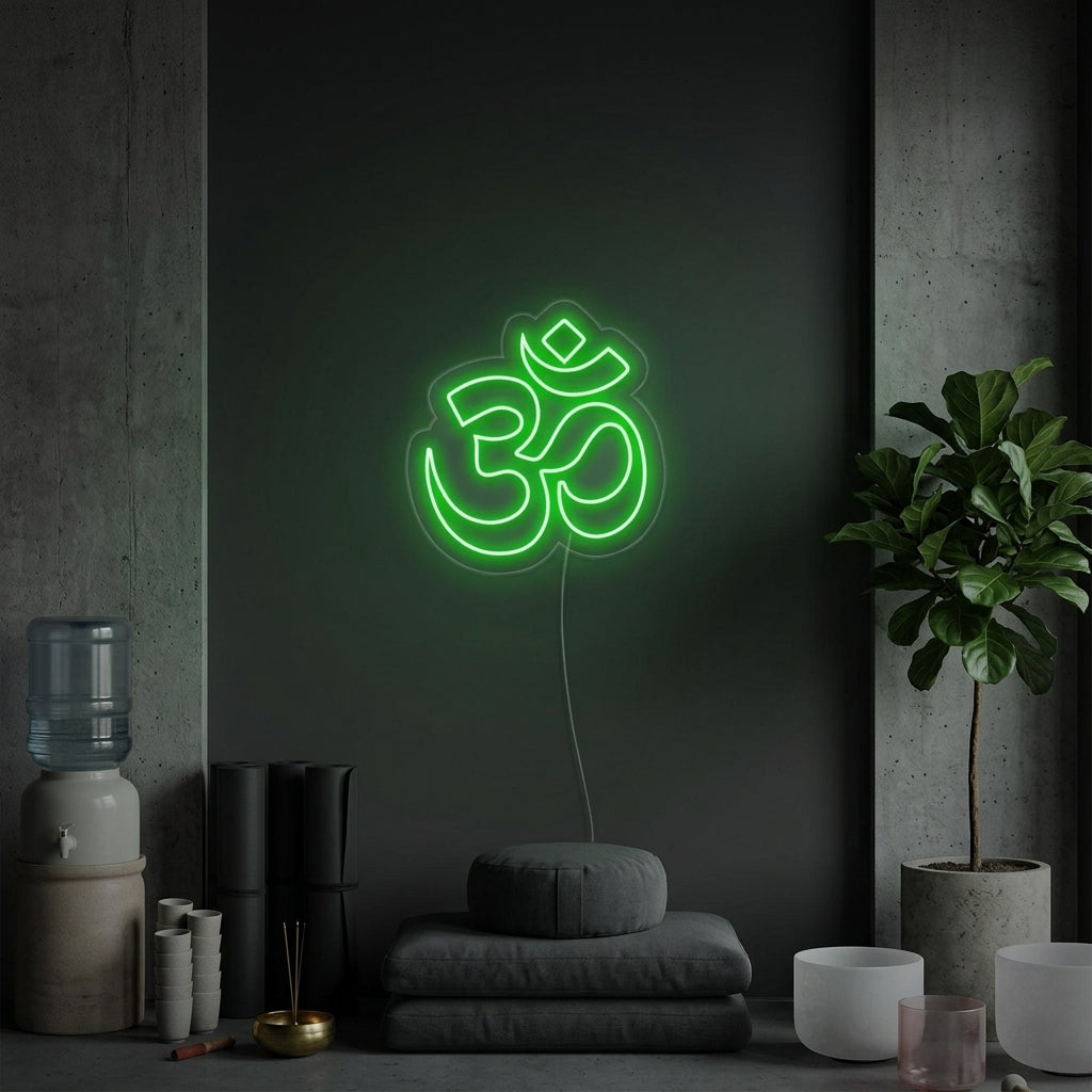 "Om Yoga, Decorazioni Yoga, Arte Murale Yoga" Insegna al neon
